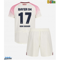 Bayer Leverkusen Eliesse Ben Seghir #17 Bortedraktsett Barn 2025-26 Kortermet (+ Korte bukser)